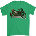 Motorcycle and Sidecar Biker Motorbike Mens T-Shirt Cotton Gildan Irish Green