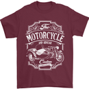 Motorcycle and Sidecar Biker Motorbike Mens T-Shirt Cotton Gildan Maroon
