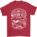 Motorcycle and Sidecar Biker Motorbike Mens T-Shirt Cotton Gildan Red
