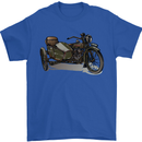Motorcycle and Sidecar Biker Motorbike Mens T-Shirt Cotton Gildan Royal Blue