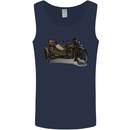Motorcycle and Sidecar Biker Motorbike Mens Vest Tank Top Navy Blue