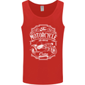 Motorcycle and Sidecar Biker Motorbike Mens Vest Tank Top Red