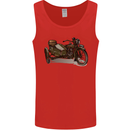 Motorcycle and Sidecar Biker Motorbike Mens Vest Tank Top Red