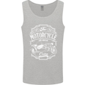 Motorcycle and Sidecar Biker Motorbike Mens Vest Tank Top Sports Grey