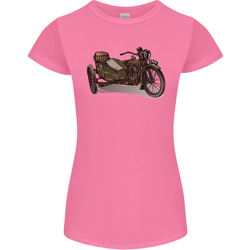 Motorcycle and Sidecar Biker Motorbike Womens Petite Cut T-Shirt Azalea