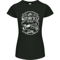 Motorcycle and Sidecar Biker Motorbike Womens Petite Cut T-Shirt Black