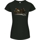 Motorcycle and Sidecar Biker Motorbike Womens Petite Cut T-Shirt Black