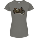Motorcycle and Sidecar Biker Motorbike Womens Petite Cut T-Shirt Charcoal