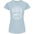 Motorcycle and Sidecar Biker Motorbike Womens Petite Cut T-Shirt Light Blue