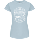 Motorcycle and Sidecar Biker Motorbike Womens Petite Cut T-Shirt Light Blue