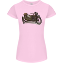 Motorcycle and Sidecar Biker Motorbike Womens Petite Cut T-Shirt Light Pink