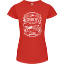 Motorcycle and Sidecar Biker Motorbike Womens Petite Cut T-Shirt Red