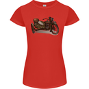 Motorcycle and Sidecar Biker Motorbike Womens Petite Cut T-Shirt Red
