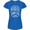 Motorcycle and Sidecar Biker Motorbike Womens Petite Cut T-Shirt Royal Blue