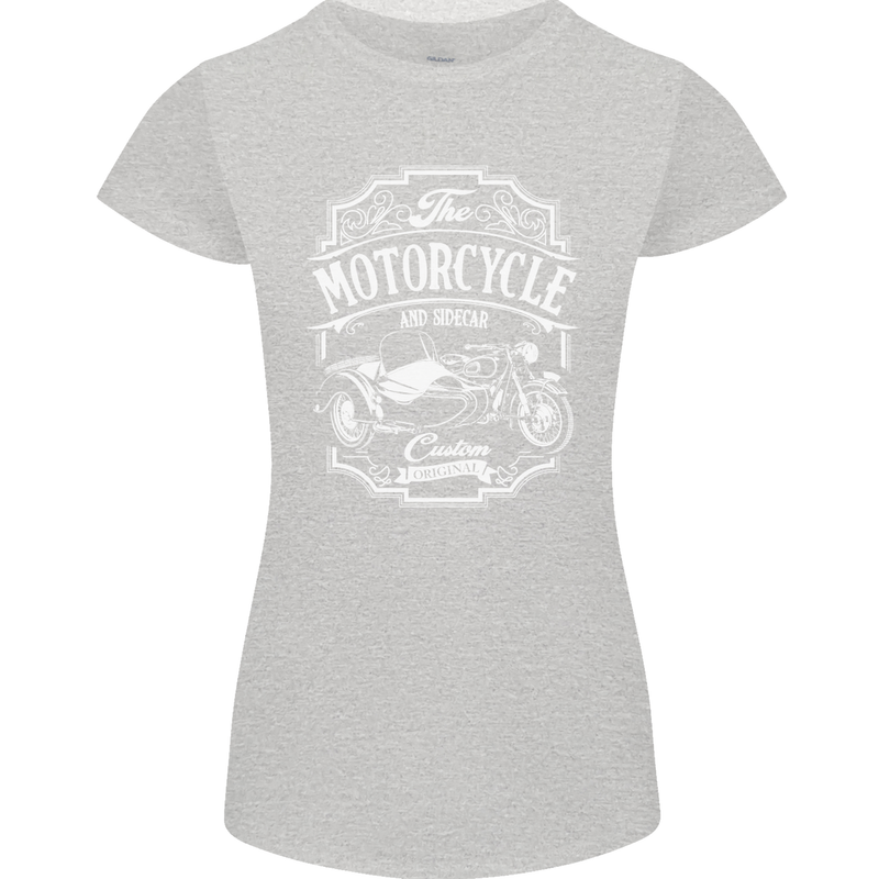Motorcycle and Sidecar Biker Motorbike Womens Petite Cut T-Shirt Sports Grey