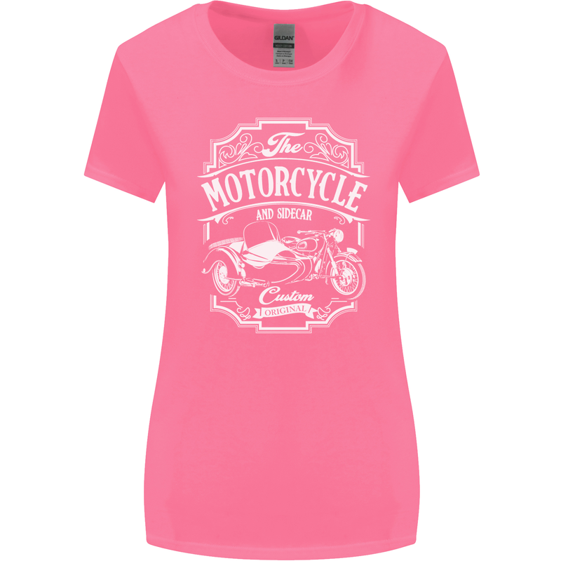 Motorcycle and Sidecar Biker Motorbike Womens Wider Cut T-Shirt Azalea