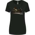 Motorcycle and Sidecar Biker Motorbike Womens Wider Cut T-Shirt Black