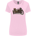 Motorcycle and Sidecar Biker Motorbike Womens Wider Cut T-Shirt Light Pink
