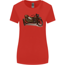 Motorcycle and Sidecar Biker Motorbike Womens Wider Cut T-Shirt Red