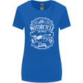 Motorcycle and Sidecar Biker Motorbike Womens Wider Cut T-Shirt Royal Blue