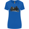 Motorcycle and Sidecar Biker Motorbike Womens Wider Cut T-Shirt Royal Blue