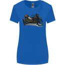 Motorcycle and Sidecar Biker Motorbike Womens Wider Cut T-Shirt Royal Blue