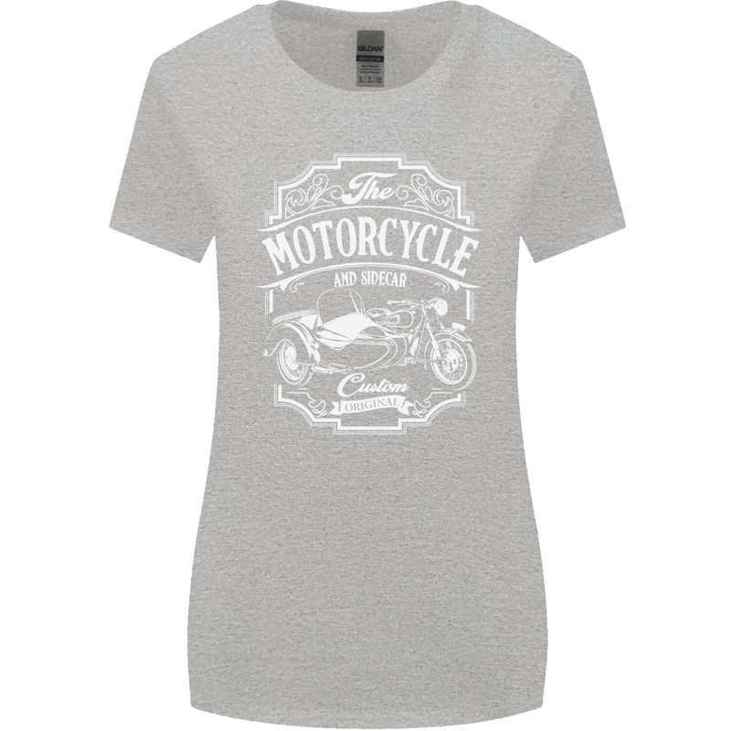 Motorcycle and Sidecar Biker Motorbike Womens Wider Cut T-Shirt Sports Grey