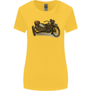 Motorcycle and Sidecar Biker Motorbike Womens Wider Cut T-Shirt Yellow