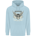 Motorcycles Ride Hard Biker Skull Motorbike Childrens Kids Hoodie Light Blue