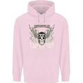 Motorcycles Ride Hard Biker Skull Motorbike Childrens Kids Hoodie Light Pink