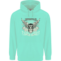 Motorcycles Ride Hard Biker Skull Motorbike Childrens Kids Hoodie Peppermint