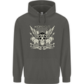 Motorcycles Ride Hard Biker Skull Motorbike Childrens Kids Hoodie Storm Grey