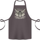 Motorcycles Ride Hard Biker Skull Motorbike Cotton Apron 100% Organic Dark Grey