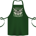 Motorcycles Ride Hard Biker Skull Motorbike Cotton Apron 100% Organic Forest Green