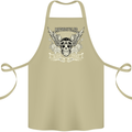 Motorcycles Ride Hard Biker Skull Motorbike Cotton Apron 100% Organic Khaki