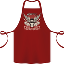 Motorcycles Ride Hard Biker Skull Motorbike Cotton Apron 100% Organic Maroon