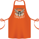 Motorcycles Ride Hard Biker Skull Motorbike Cotton Apron 100% Organic Orange