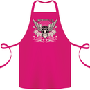 Motorcycles Ride Hard Biker Skull Motorbike Cotton Apron 100% Organic Pink