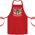 Motorcycles Ride Hard Biker Skull Motorbike Cotton Apron 100% Organic Red