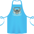 Motorcycles Ride Hard Biker Skull Motorbike Cotton Apron 100% Organic Turquoise