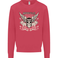Motorcycles Ride Hard Biker Skull Motorbike Kids Sweatshirt Jumper Heliconia