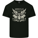 Motorcycles Ride Hard Biker Skull Motorbike Kids T-Shirt Childrens Black