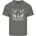 Motorcycles Ride Hard Biker Skull Motorbike Kids T-Shirt Childrens Charcoal