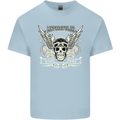 Motorcycles Ride Hard Biker Skull Motorbike Kids T-Shirt Childrens Light Blue