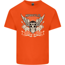 Motorcycles Ride Hard Biker Skull Motorbike Kids T-Shirt Childrens Orange