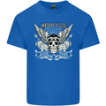 Motorcycles Ride Hard Biker Skull Motorbike Kids T-Shirt Childrens Royal Blue