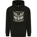 Motorcycles Ride Hard Biker Skull Motorbike Mens 80% Cotton Hoodie Black