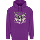 Motorcycles Ride Hard Biker Skull Motorbike Mens 80% Cotton Hoodie Purple