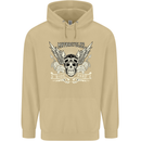Motorcycles Ride Hard Biker Skull Motorbike Mens 80% Cotton Hoodie Sand