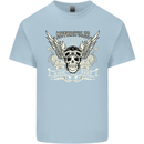 Motorcycles Ride Hard Biker Skull Motorbike Mens Cotton T-Shirt Tee Top Light Blue
